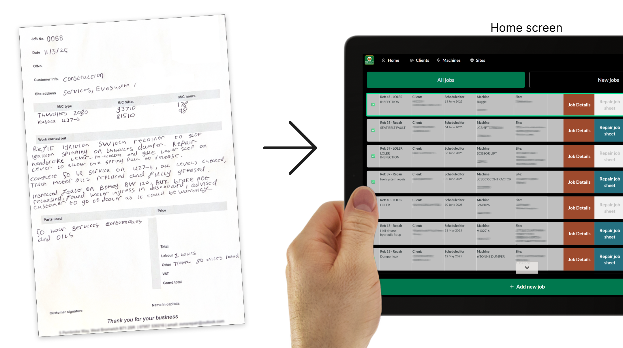 Jobsheets app by Systemais