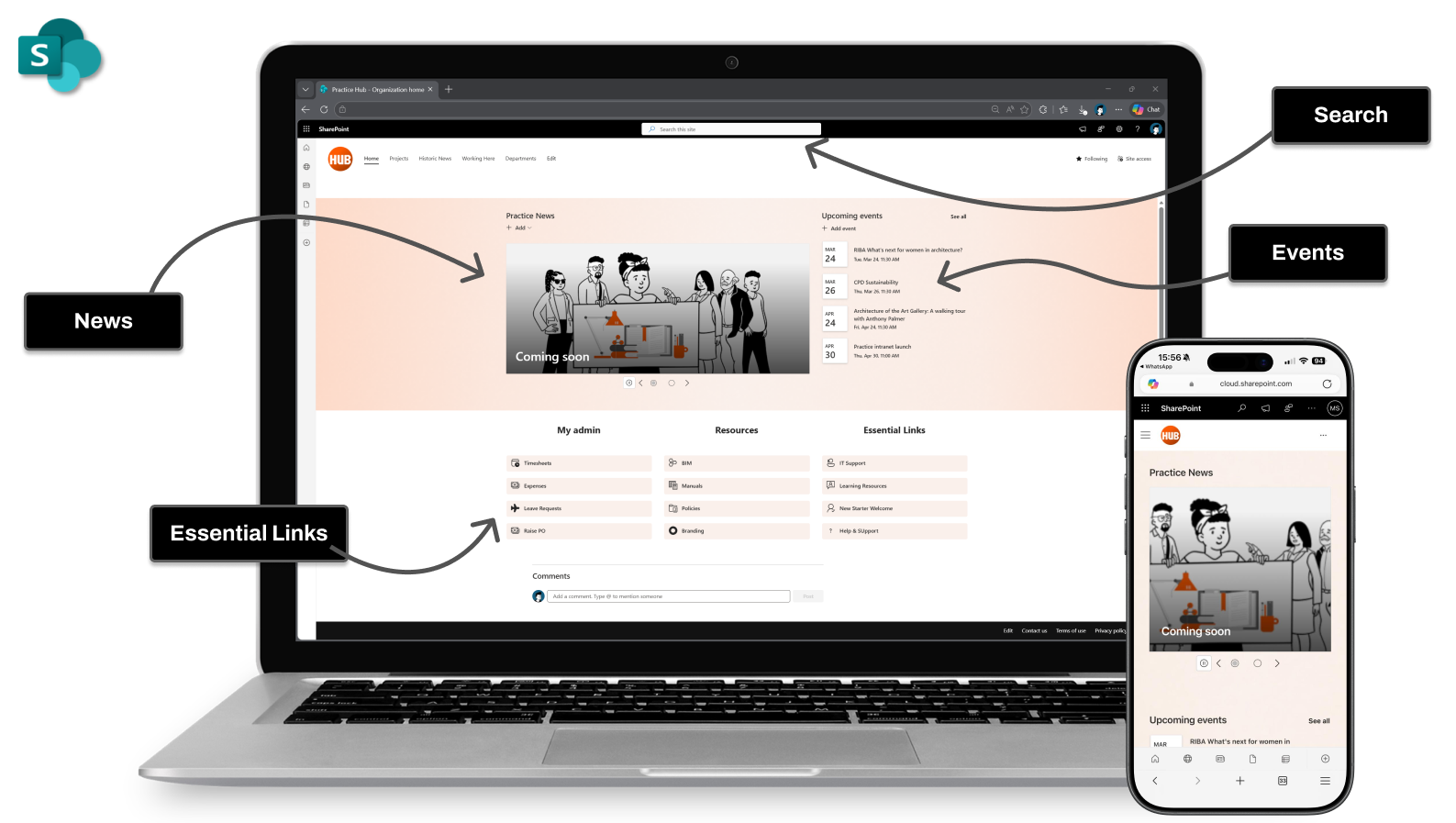 A company hub on the Microsoft 365 tenant you already pay for