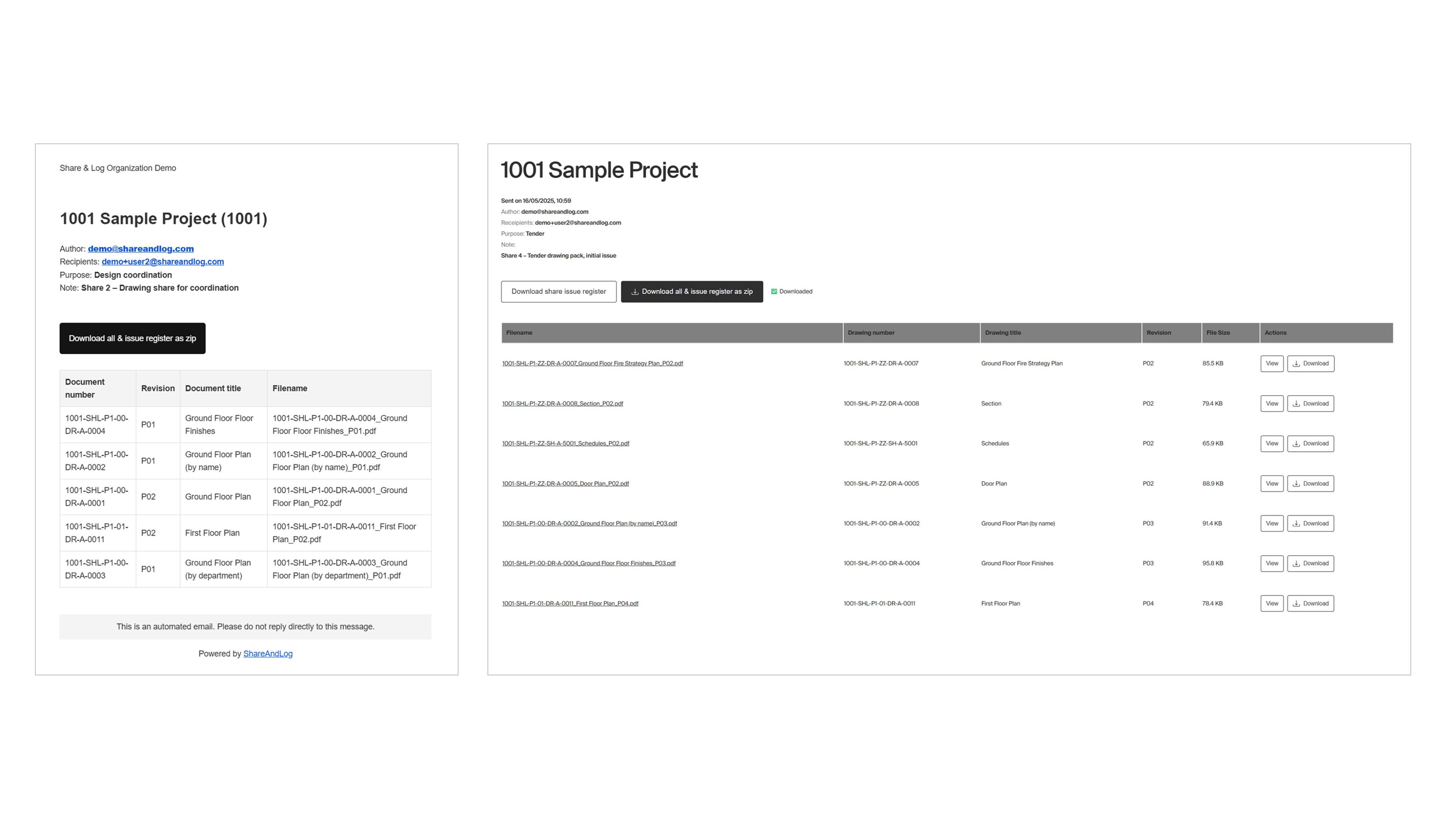 Share&Log - Communications
